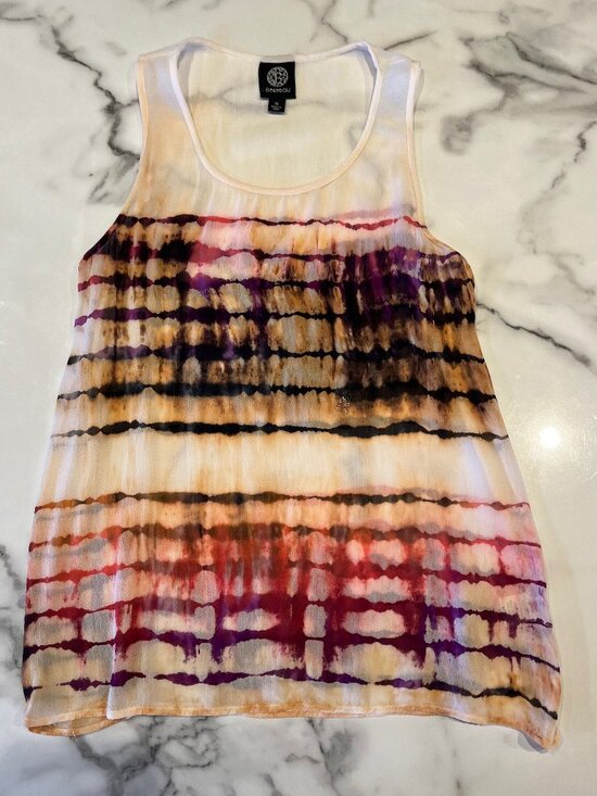 bobeau Tops - Bobeau Scoop Neck Tank Top Blouse Shibori Tie Dye Medium